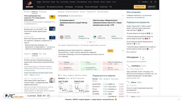finam.ru screenshot