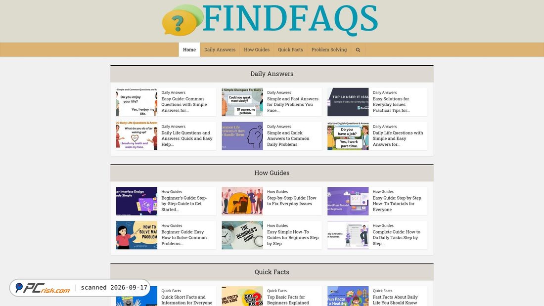 Screenshot of findfaqs.com