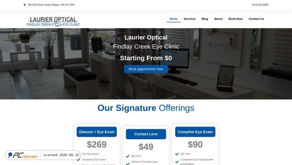 findlaycreekeyeclinic.ca screenshot