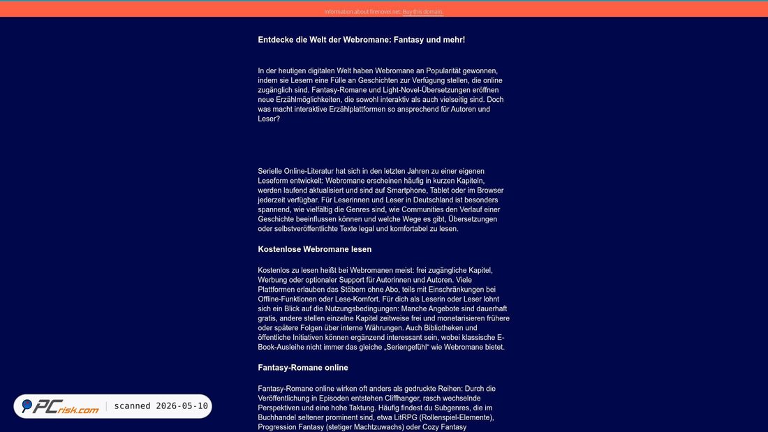 Screenshot of firenovel.net