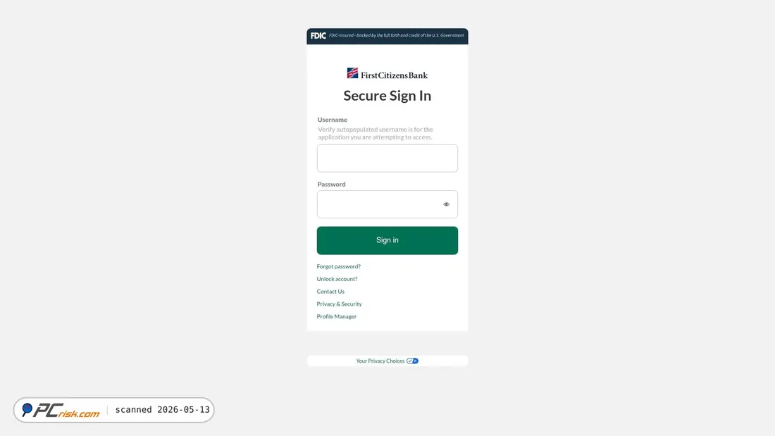 Screenshot di firstcitizensecure.vercel.app