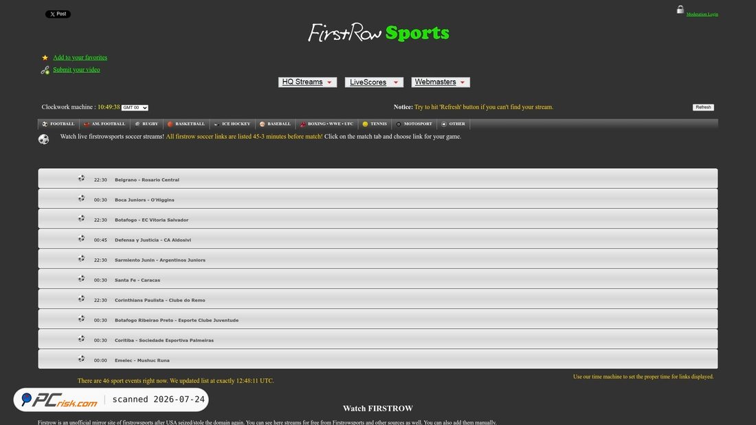 Screenshot of firstsrows.net