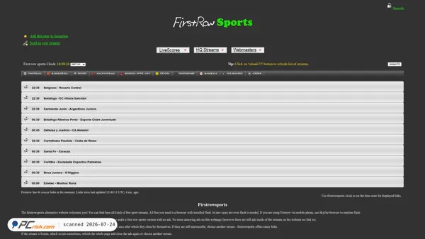 firstsrowsports.tv screenshot