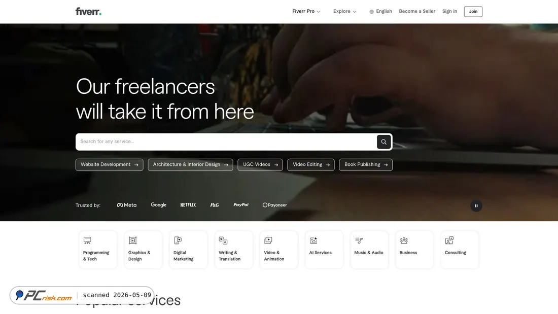Screenshot di fiverr.com