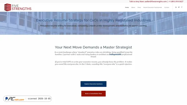 Screenshot van fivestrengths.com