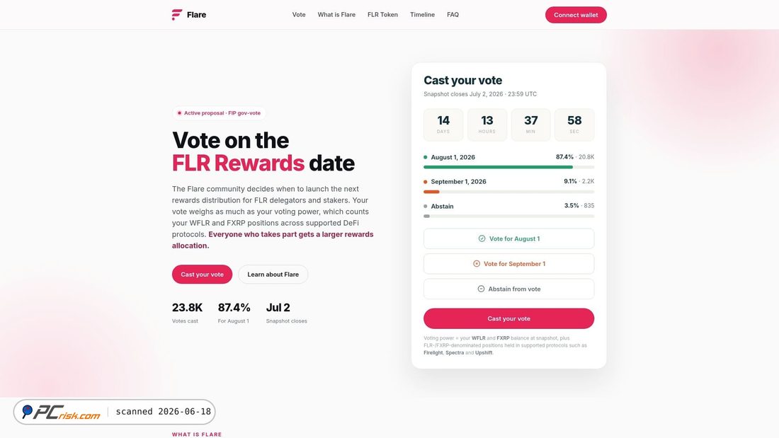 Screenshot of flarenetworks-vote.xyz