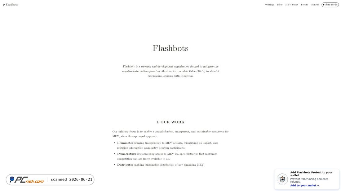 Screenshot of flashbots.net