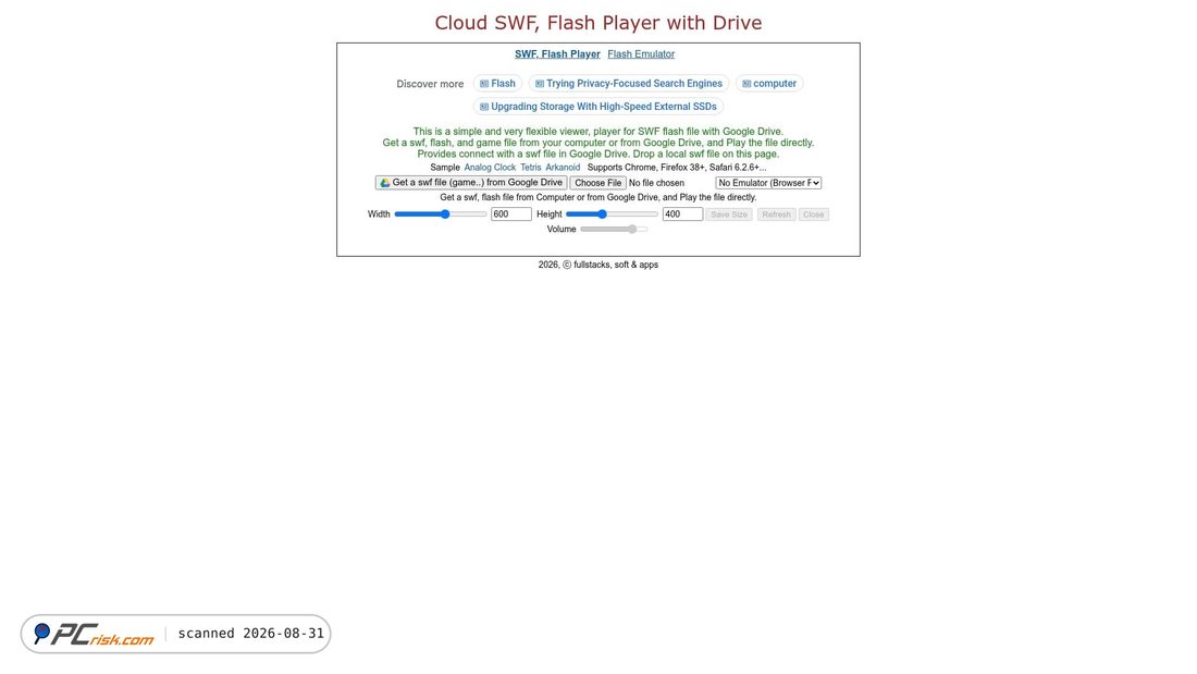 Screenshot von flashplayer.fullstacks.net