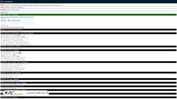 flashscore.mobi screenshot