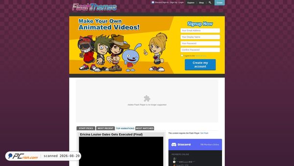Capture d’écran de flashthemes.net