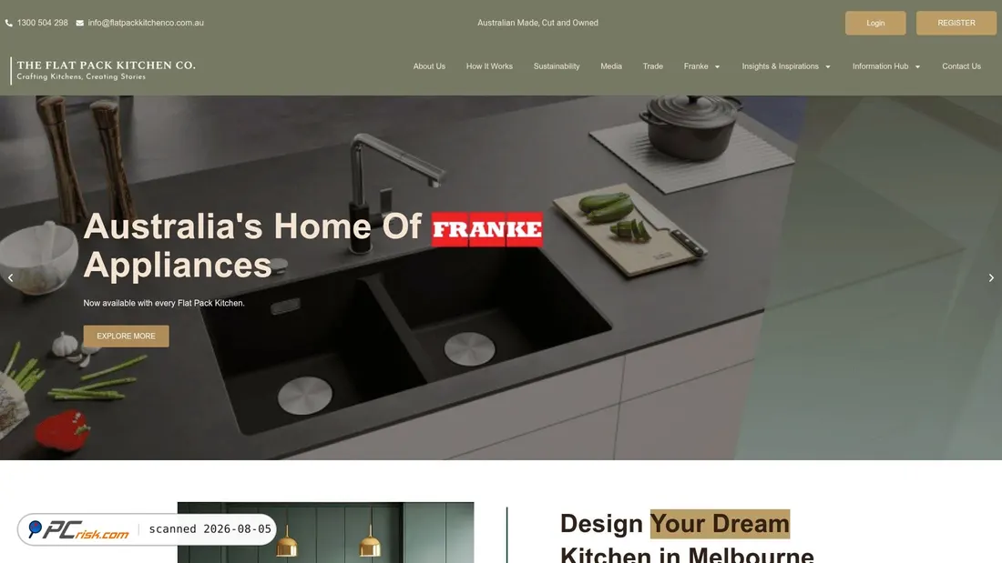 Screenshot of flatpackkitchenco.com.au