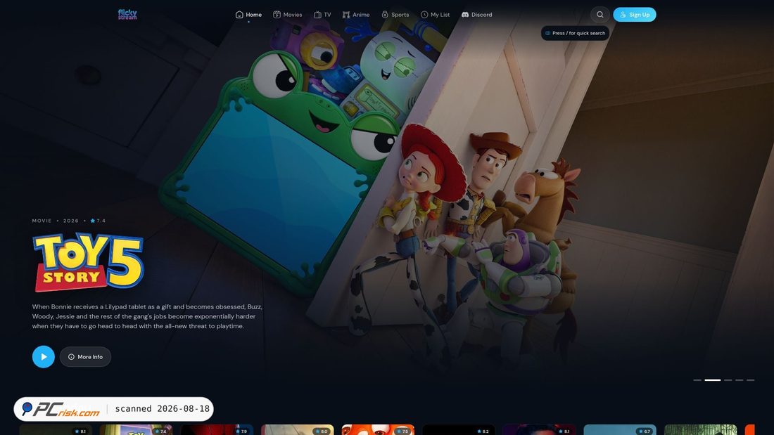 Screenshot of flickystream.dad