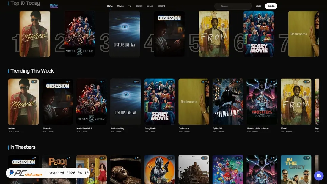 Screenshot of flickystream.ru
