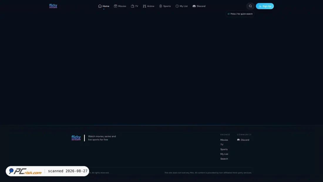 Zrzut ekranu flickystream.ru