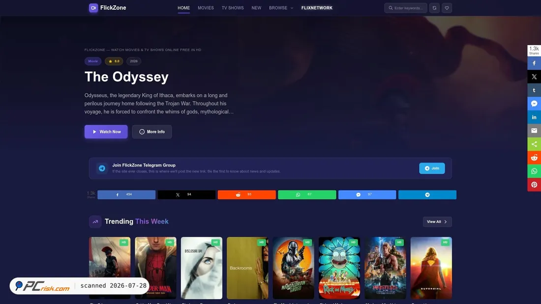 Screenshot of flickzone.to