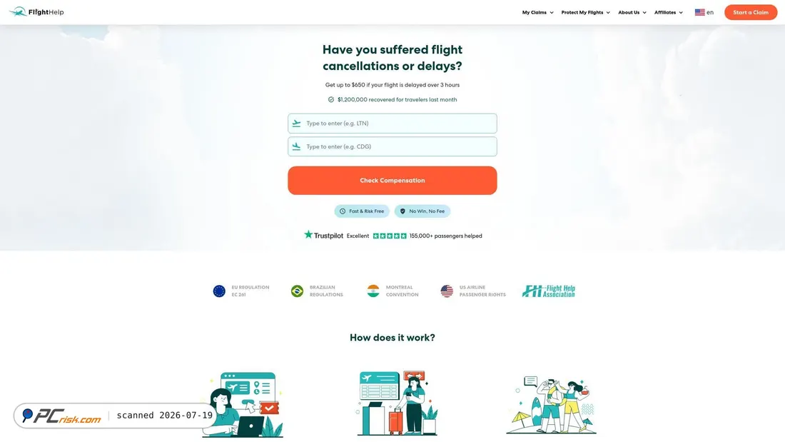 Screenshot of flighthelp.eu
