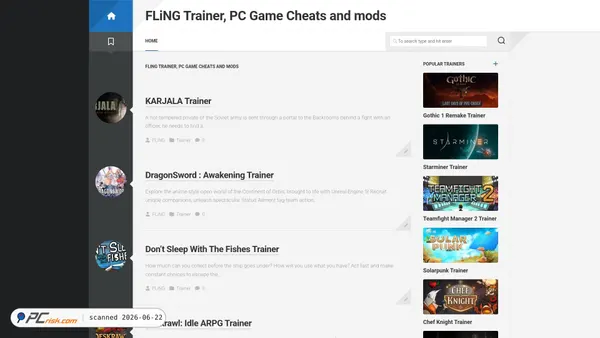 flingtrainer.io screenshot