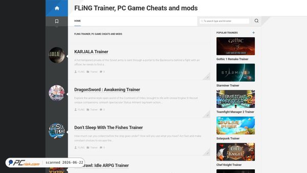 flingtrainer.io screenshot