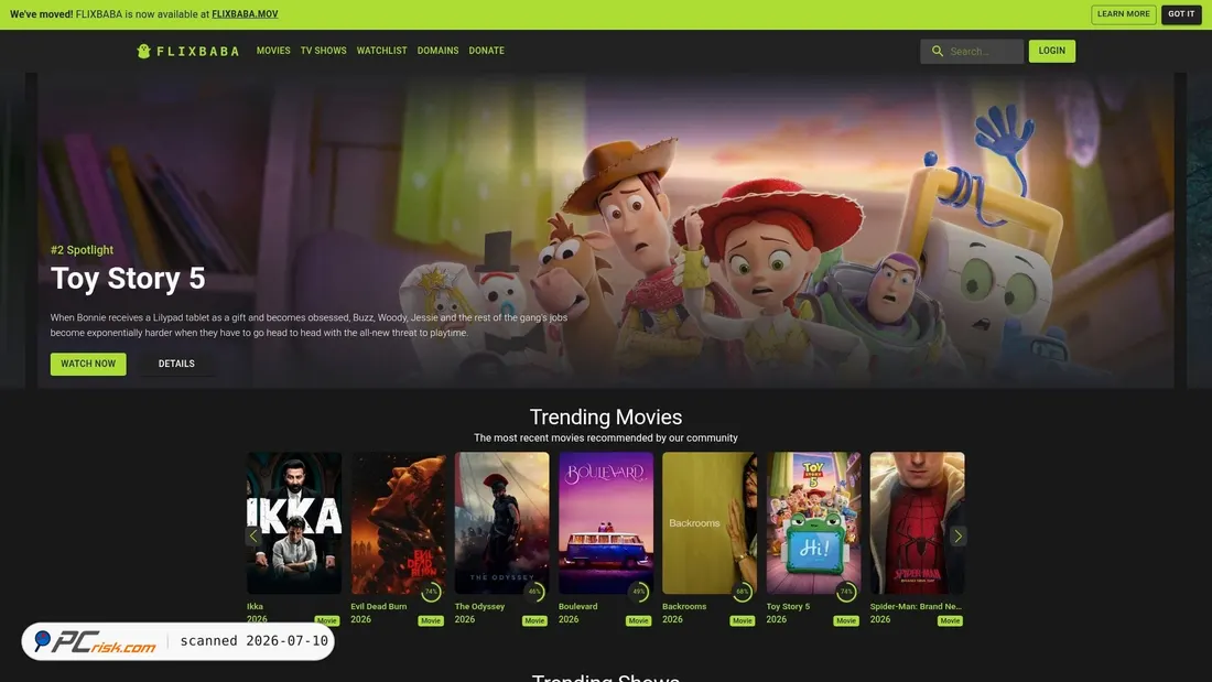 Screenshot of flixbaba.is