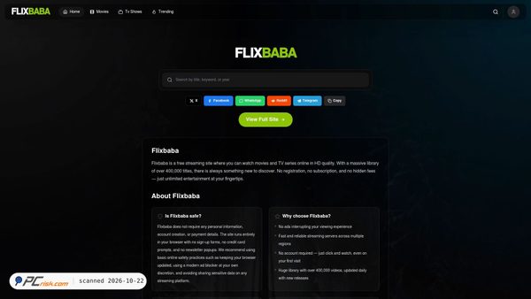 flixbabafree.com Screenshot
