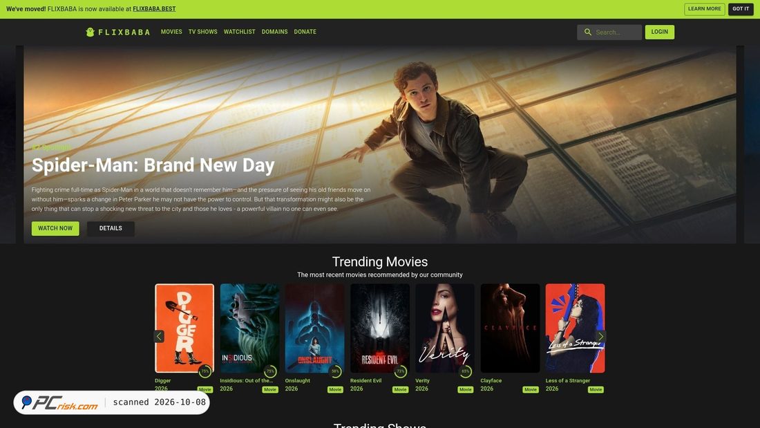 Screenshot of flixbabax.com