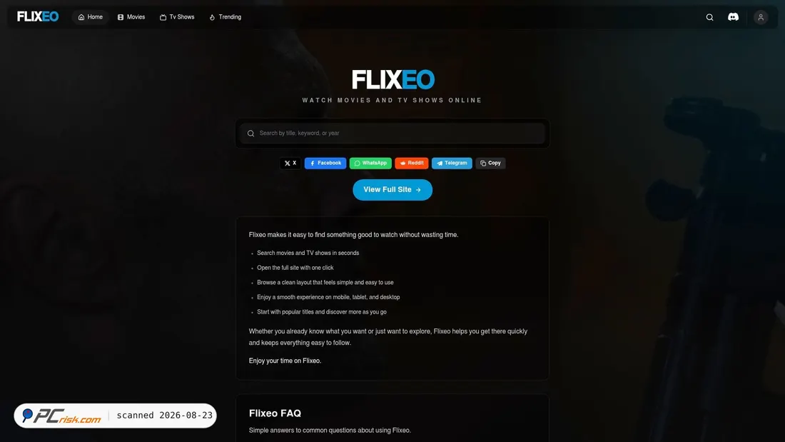 Zrzut ekranu flixeo.tv