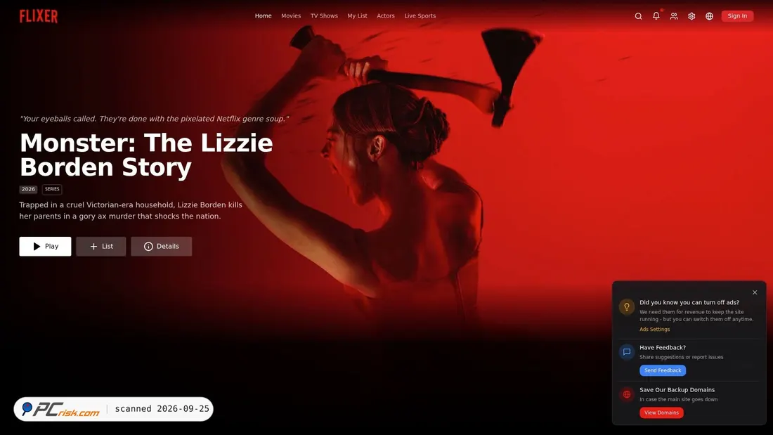 Captura de pantalla de flixer.cx