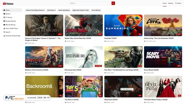 flixgaze.com screenshot