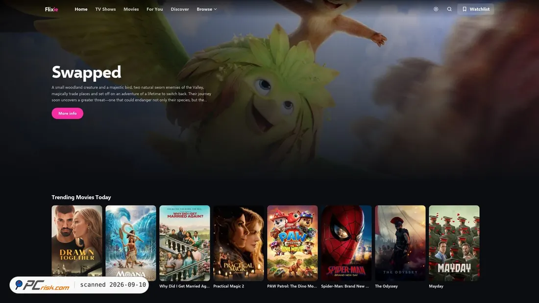Screenshot of flixie.watch