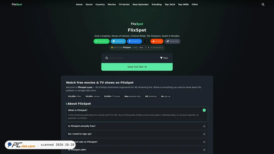 Screenshot von flixspot.cyou