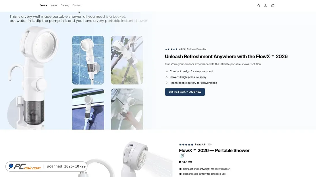 Screenshot of flow-x.co.za
