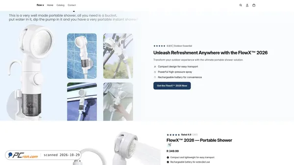 Capture d’écran de flow-x.co.za
