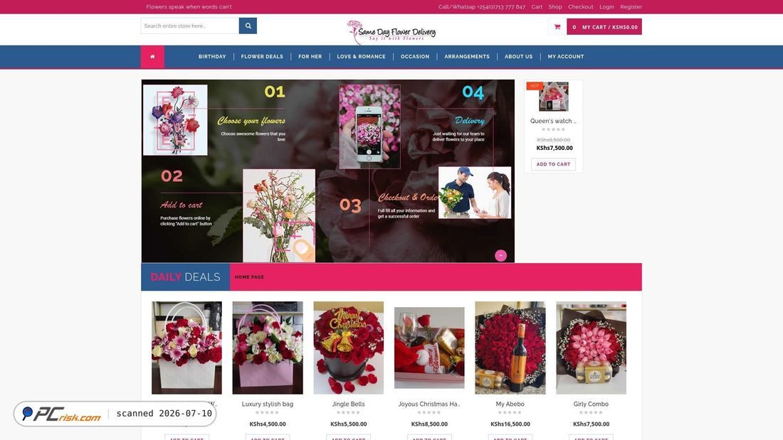 Screenshot di flowerdelivery.co.ke