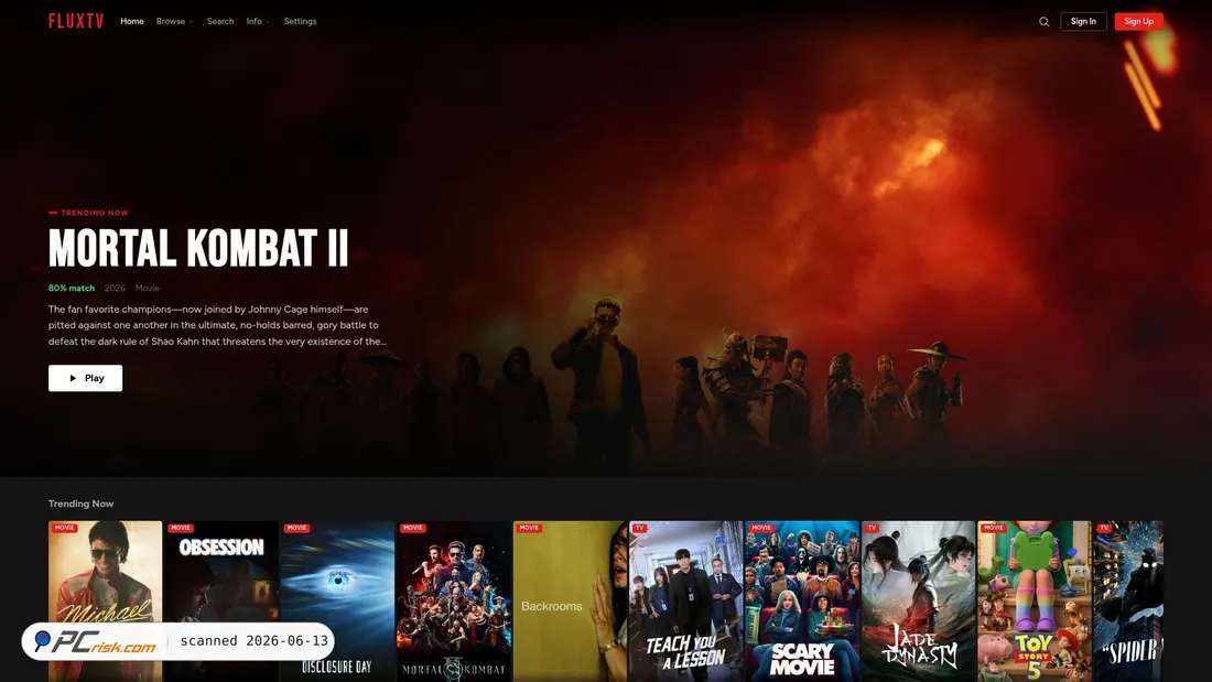 Screenshot of fluxtv.qzz.io