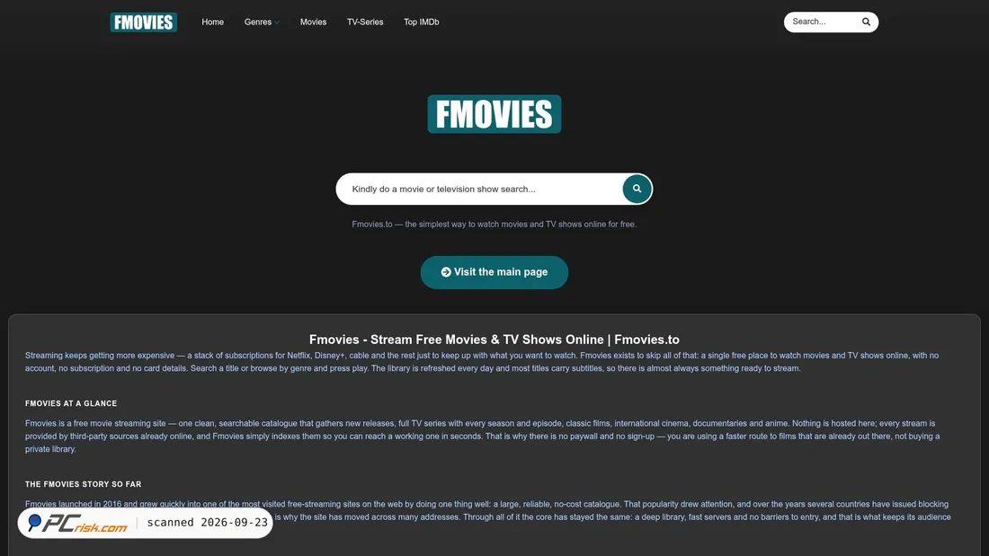 Captura de ecrã de fmoviestv.pro