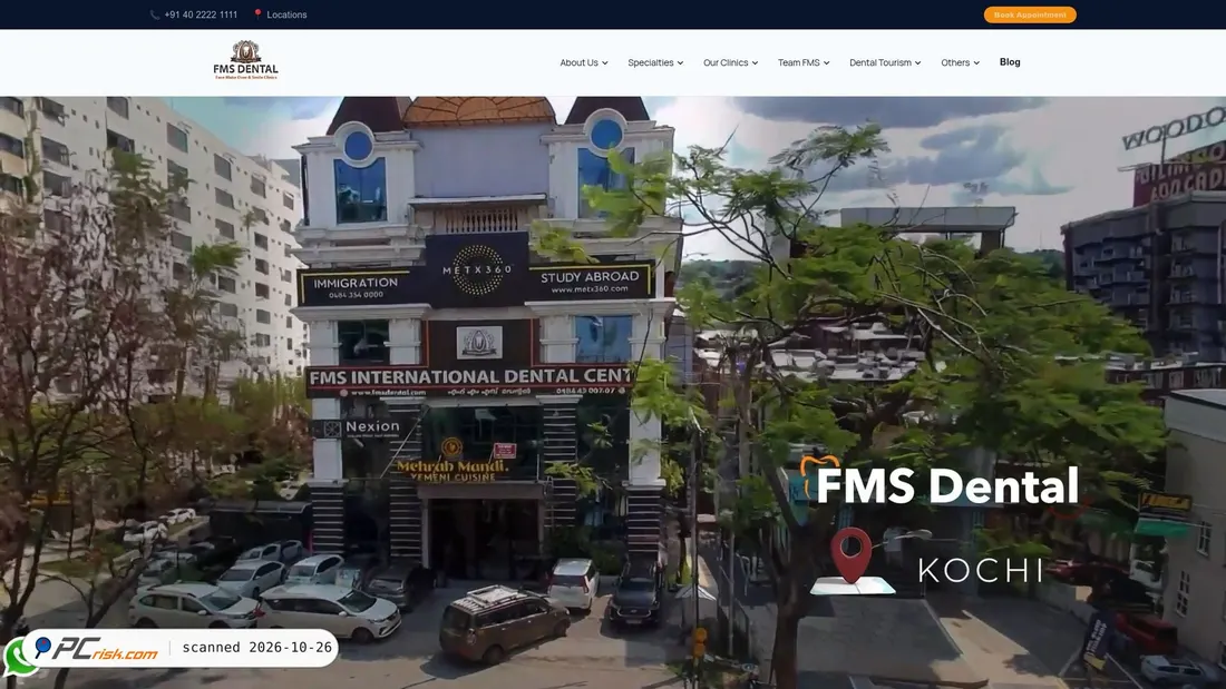 Screenshot van fmsdental.com