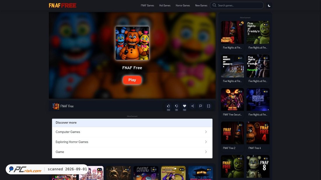 Screenshot von fnaffree.io