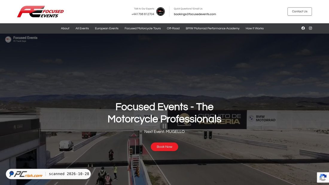 Screenshot di focusedevents.com