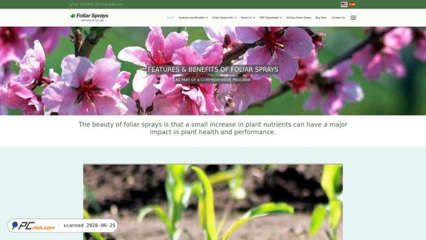 foliarsprays.com screenshot