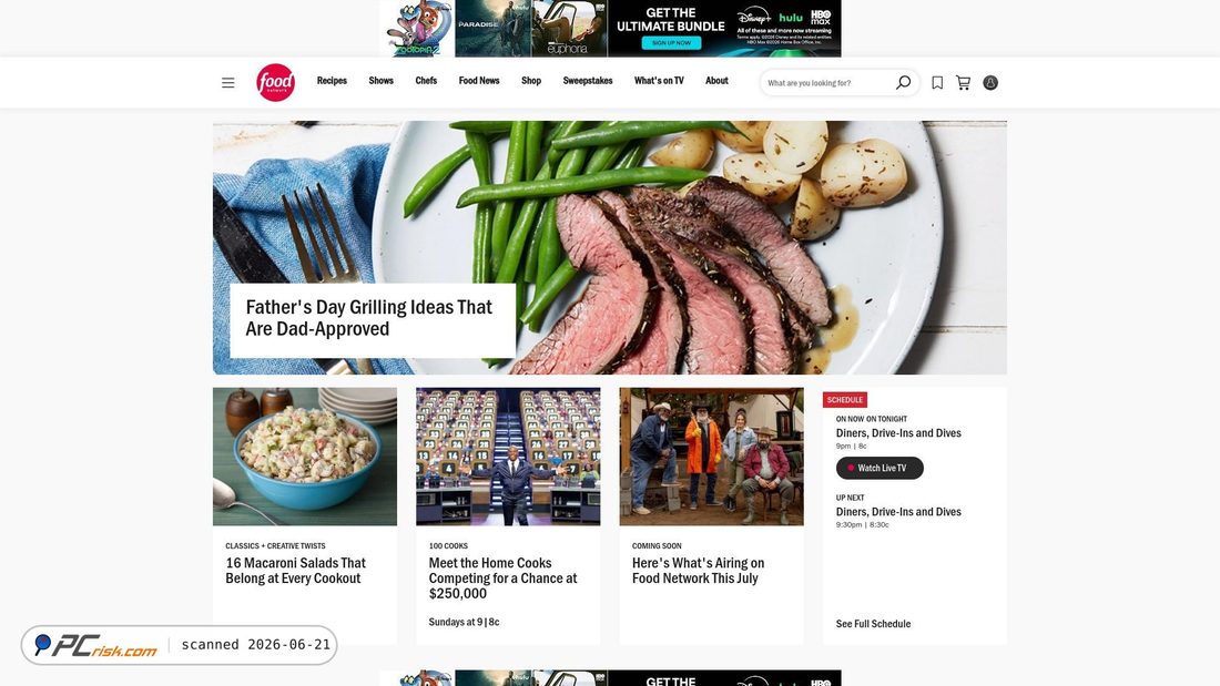 Screenshot of foodnetwork.com