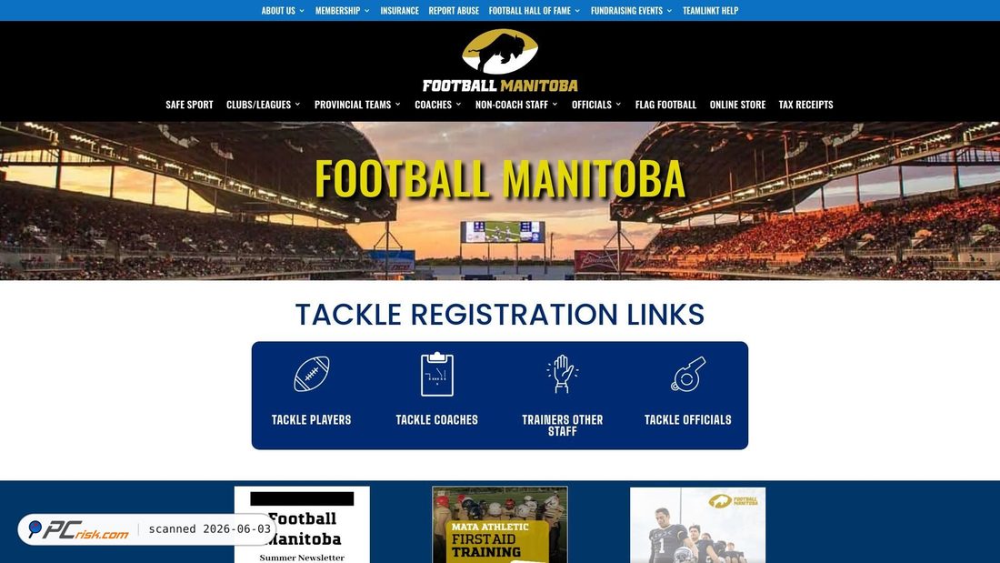 Screenshot of footballmanitoba.com