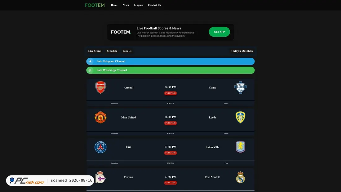 Screenshot of footem.co.in