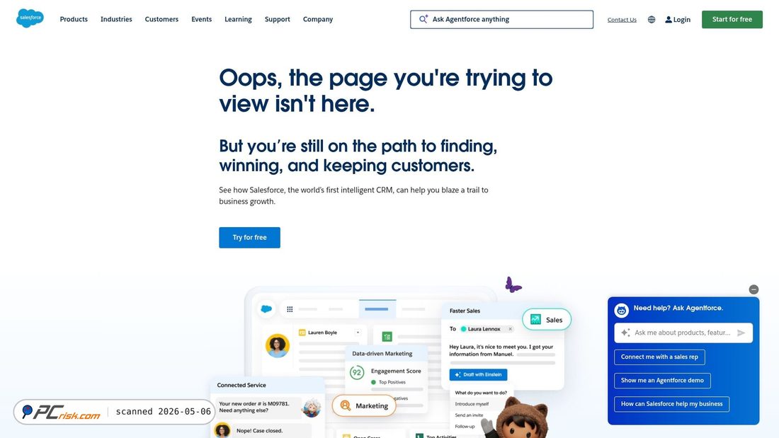 Screenshot von force.com