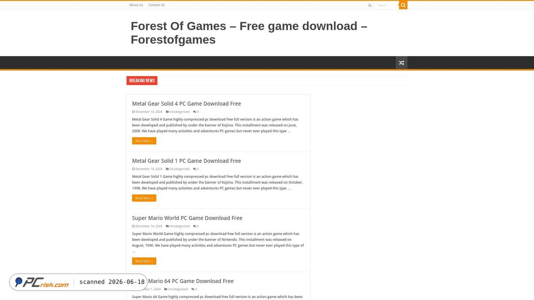 Screenshot of forestofgames.org