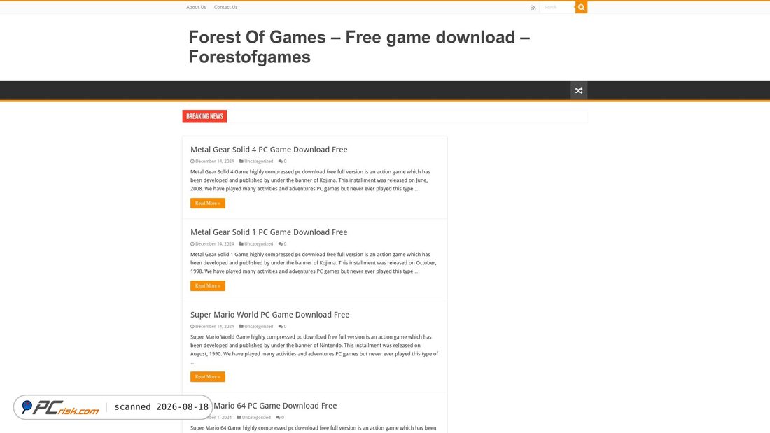 Screenshot von forestofgames.org