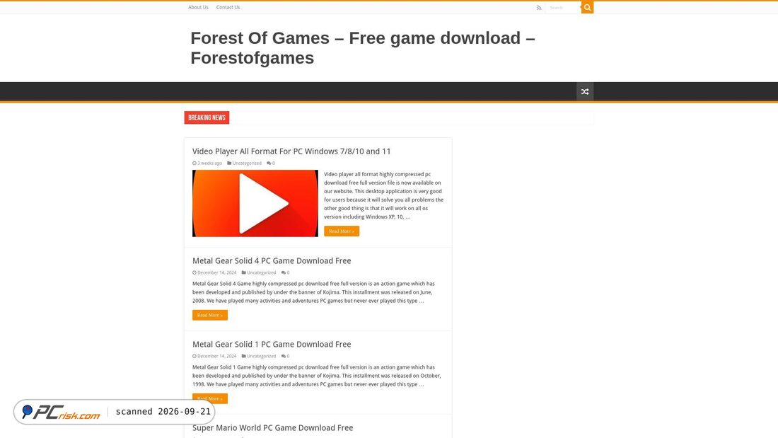 Screenshot di forestofgames.org