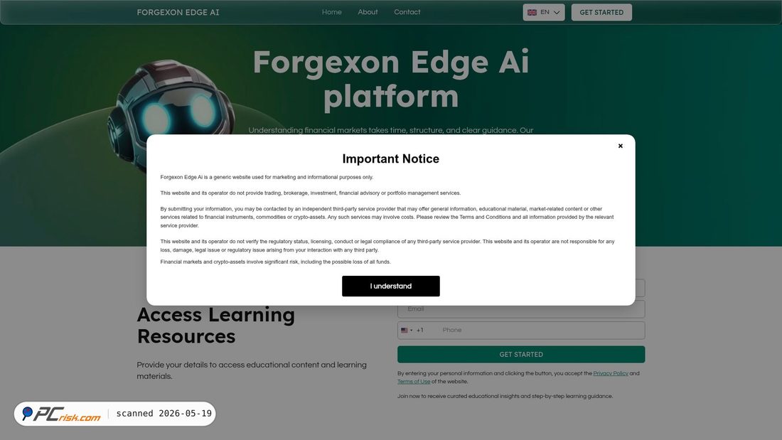 Screenshot di forgexonedgeai-app.com