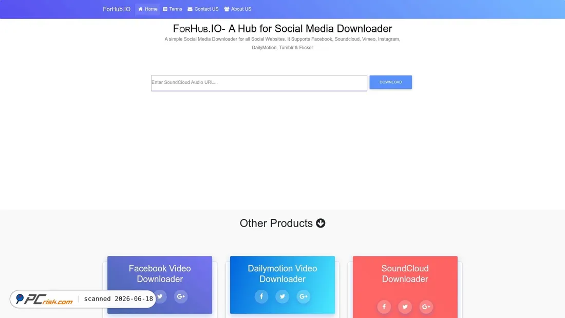 Screenshot of forhub.io