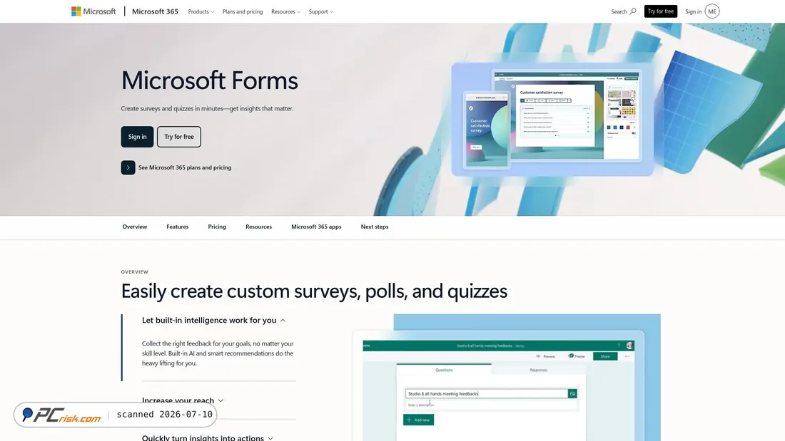 Screenshot of forms.cloud.microsoft