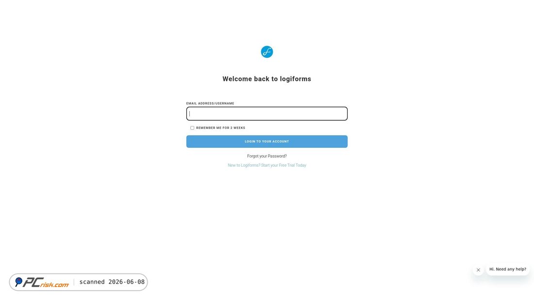 Screenshot di forms.logiforms.com